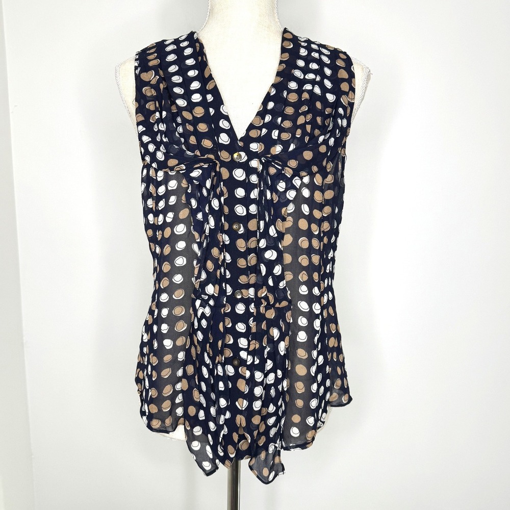 Moulinette Soeurs‎ silk sleeveless button front top Size 10
